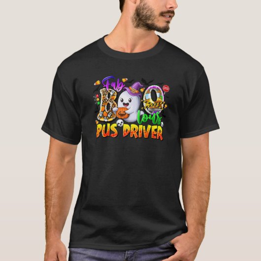 Fab Boo Lous Bus Driver Funny Ghost Halloween Cost T-shirt (Voorkant)