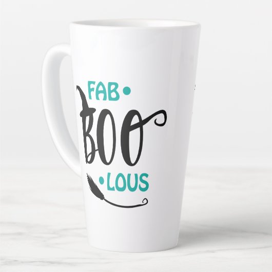 Fab-Boo-Lous Halloween Heksenbezemsteel Latte Mok (Linkerhoek)