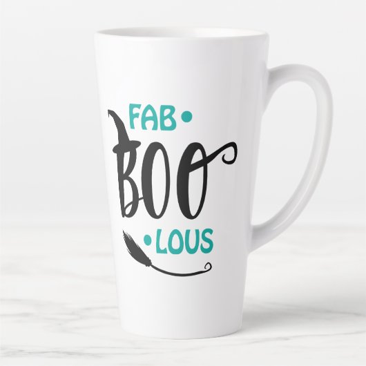 Fab-Boo-Lous Halloween Heksenbezemsteel Latte Mok (Rechts)