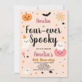 Fab-BOO-lous quatre enfants Halloween Invitation d (Devant)