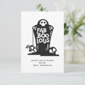 Fab Boo Lous Tombstone Halloween Classroom Kaart (Staand voorkant)