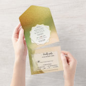 Fab Chartreuse 💚 Abstracte ongelooflijke budget W All In One Uitnodiging (Afscheurbaar)