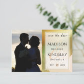 Fab Chartreuse 🤵 Trouwde op budget, stoer en stij Save The Date (Staand voorkant)