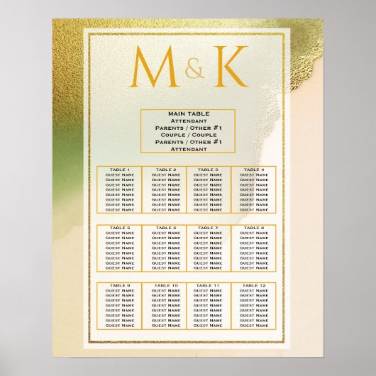 Fab Chartreuse 🤵 Vet & Stijlvol Budget Wedding Poster (Voorkant)