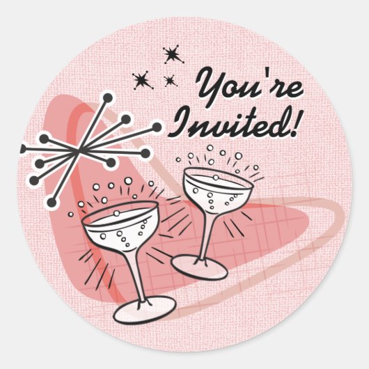 Fab Fifties Wedding Verloving Douche Stickers (Voorkant)