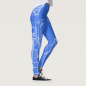 FAB MECHANICAL DRAWING BLUEPRINT WHITE UW KLEUR LEGGINGS (Rechts)