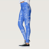 FAB MECHANICAL DRAWING BLUEPRINT WHITE UW KLEUR LEGGINGS (Links)