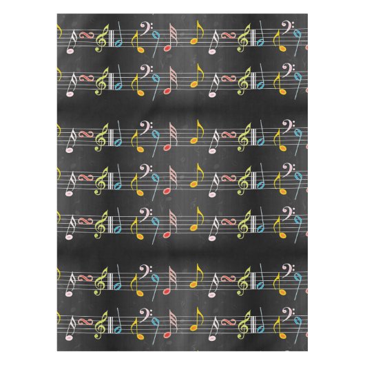 Fab-Muzieknoten op zwart Tafelkleed (Voorkant)