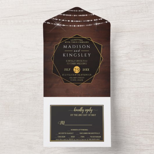 Fab Rustic-hout in één uitnodiging (Binnen)