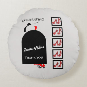 Fab Silhouette Glam Shoes Red Black Birthday Rond Kussen