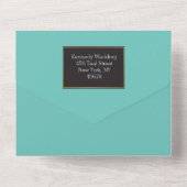 Fab Turquoise Élégant Tout En Un Invitation (Verso)