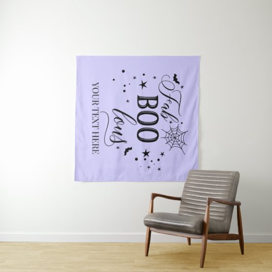 FabBOOlous Halloween black lilac Backdrop party Wandkleed (In Situ (horizontaal))