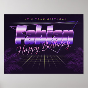 Fabian Name Vorname retro Poster Geburtstag