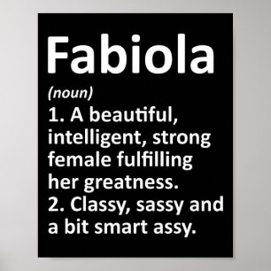 Fabiola Definitie Gepersonaliseerde Naam Funny Chr Poster