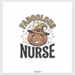 Faboolous Verpleegster Halloween Pompoen Vintage T Sticker
