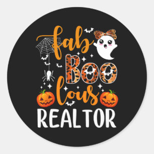 Faboolre Realtor Halloween Realtor Real Estate AG Ronde Sticker