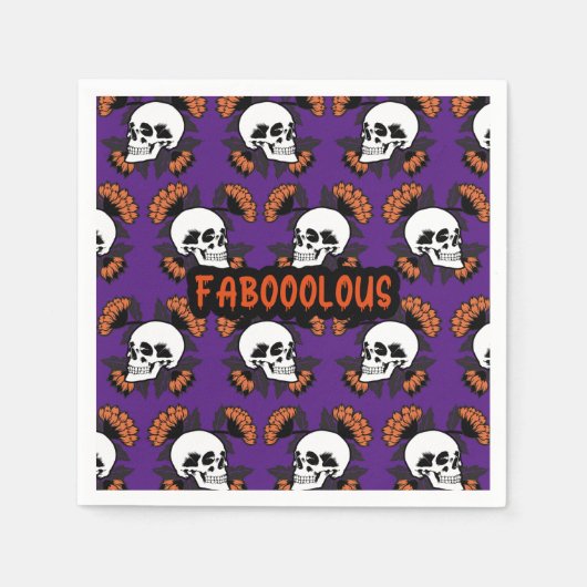 Fabooly Creepy Scary Skulls Halloween Pattern Servet (Voorkant)