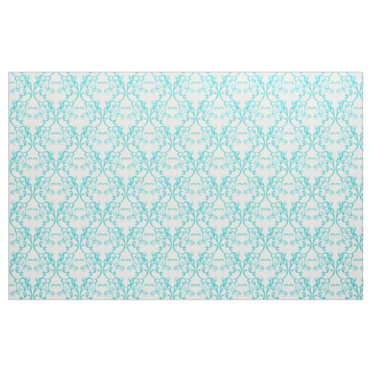 Fabric Aqua Parisian Damask Pattern Stof (Fat Quarter)