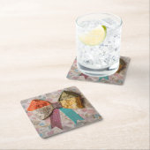 Fabric Bow Coaster Vierkante Kartonnen Onderzetter (Insitu)