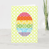 Fabric Easter Egg Easter Kaart (Voorkant)