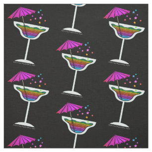 FABRIC - MARGARITA GLASS met Cocktail Umbrella Stof