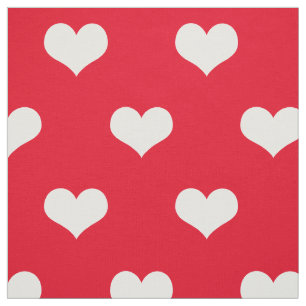 Fabric Red Hearts Stof