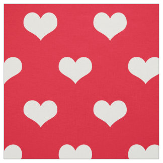 Fabric Red Hearts Stof