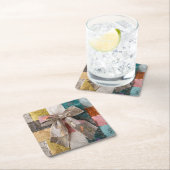 Fabric Ribbon Bow Coaster Vierkante Kartonnen Onderzetter (Insitu)