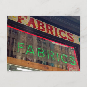 Fabric Store Neon Sign Garment District New York Briefkaart
