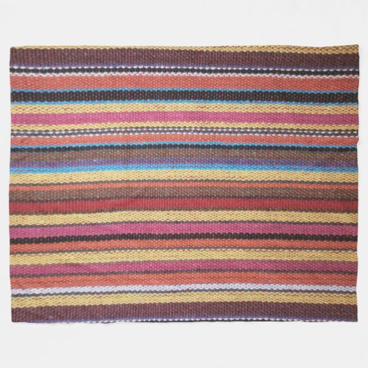 Fabric Stripes Patroon verkleurde I + uw ideeën Fleece Deken (Voorkant (Horizontaal))