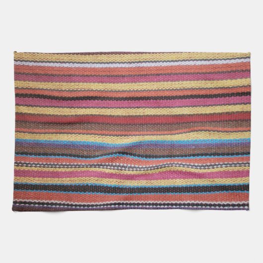 Fabric Stripes Patroon verkleurde I + uw ideeën Theedoek (Horizontaal)