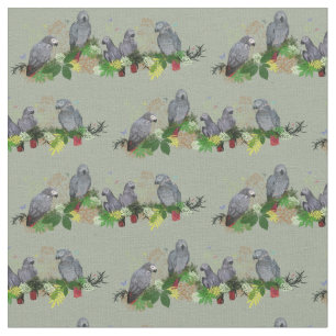 Fabric van de Afrikaanse grijze parrot (Khaki) Stof