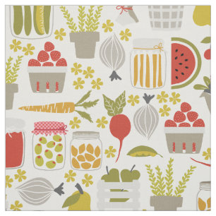 Fabric voor de boerenmarkt voor groenten en fruit stof