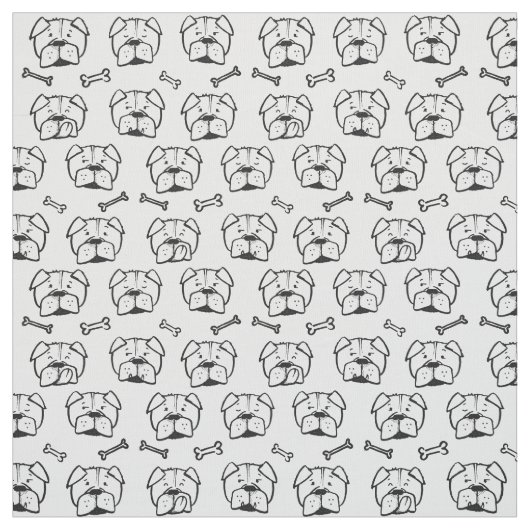 Fabric with an english bulldog pattern stof (Swatch)