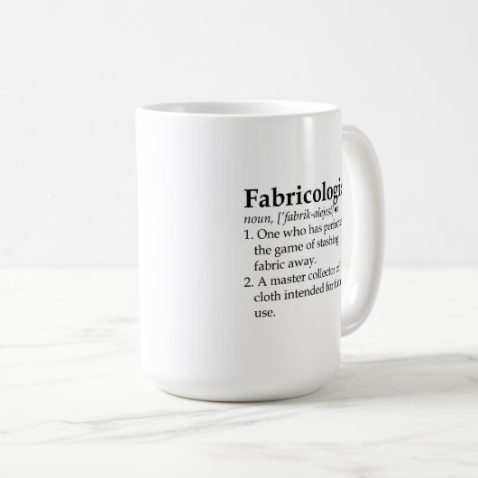Fabricoloog Mok, Quilter Gift, Mok naaikoffie (Voorkant rechts)