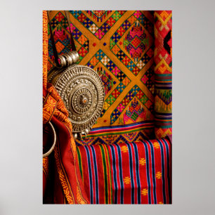 Fabrics, Bhutan Poster