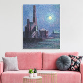 Fabriek in de Monlight (Stedelijk Landschap) (Luce Canvas Afdruk (Insitu (Woonkamer))
