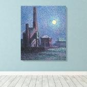 Fabriek in de Monlight (Stedelijk Landschap) (Luce Canvas Afdruk (Insitu (Houten vloer))