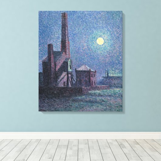 Fabriek in de Monlight (Stedelijk Landschap) (Luce Canvas Afdruk (Insitu (Houten vloer))