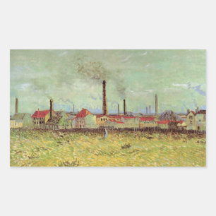 Fabrieken bij Asnieres door Vincent van Gogh Rechthoekige Sticker