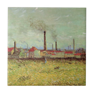 Fabrieken bij Asnieres van Vincent van Gogh Tegeltje