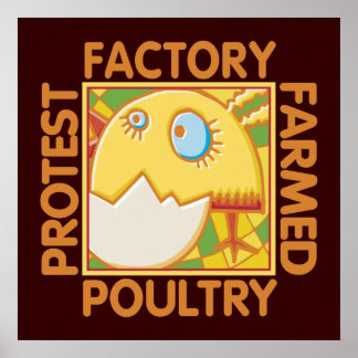 Fabrieksmatig Boerderij Dierenrechten Poster