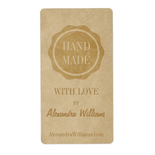 Fabriqué à la main avec amour artisanal étiquette