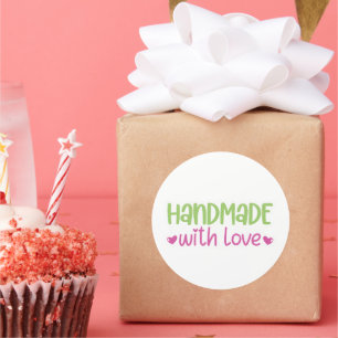 Fabriqué à la main avec amour - Autocollant pour p