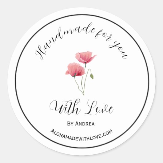 Fabriqué à la main avec autocollant d'amour pour l (Devant)