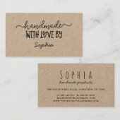 Fabriqué à la main avec l'amour Carte personnalisé (Devant / Derrière)