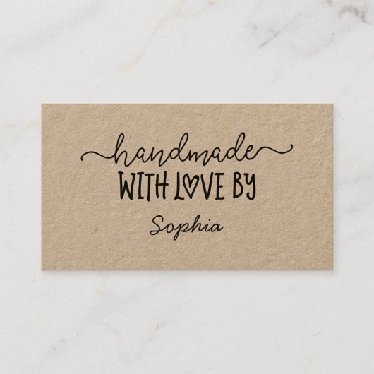 Fabriqué à la main avec l'amour Carte personnalisé (Devant)