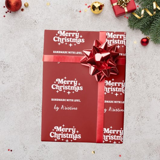 Fabriqué à la main en rouge par emballage cadeau d