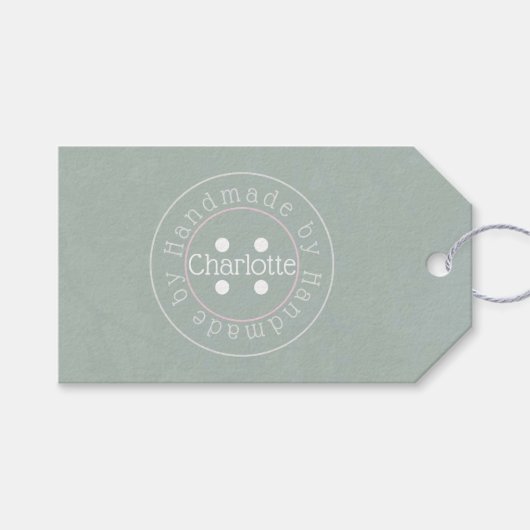 Fabriqué à la main par bouton couture étiquette ca (Devant (Horizontal))