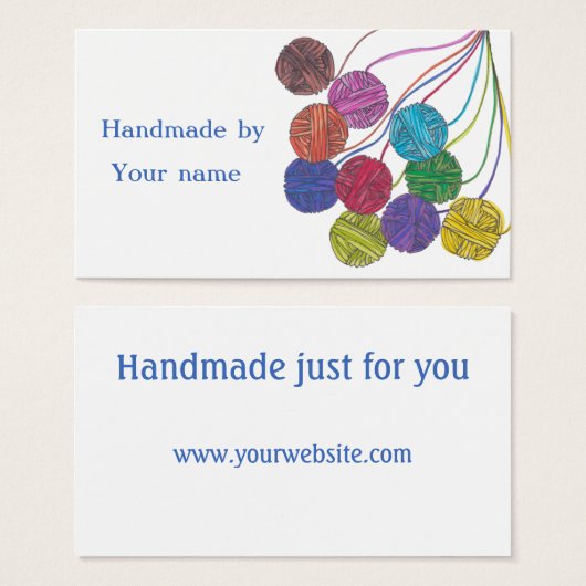 Fabriqué à la main par (votre nom), boules de fils (Devant & derrière)